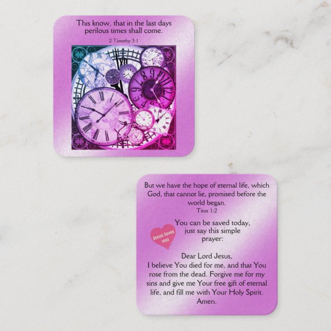 Gospel Tract Card Fyrkantigt Visitkort (Fram/baksida)