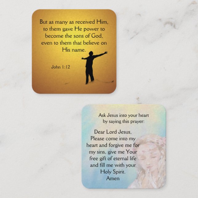 Gospel Tract Card Fyrkantigt Visitkort (Fram/baksida)