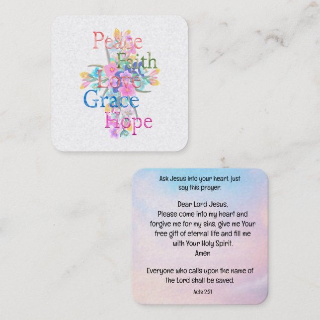 Gospel Tract Card Fyrkantigt Visitkort (Fram/baksida)
