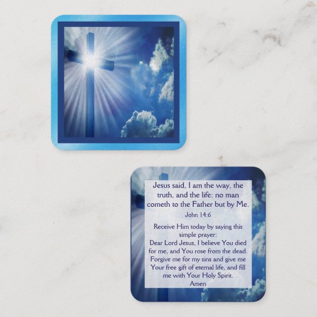 Gospel Tract Card Fyrkantigt Visitkort (Fram/baksida)
