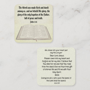 Gospel Tract Card Fyrkantigt Visitkort