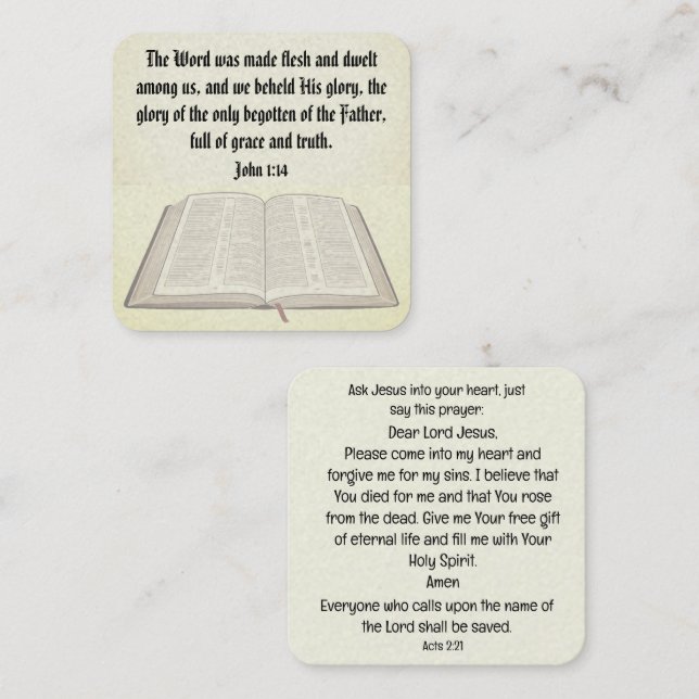 Gospel Tract Card Fyrkantigt Visitkort (Fram/baksida)