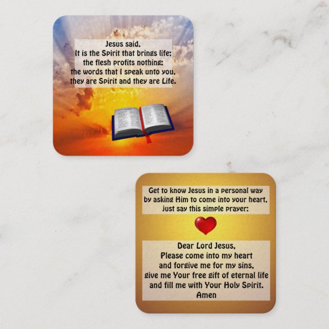 Gospel Tract Card Fyrkantigt Visitkort (Fram/baksida)
