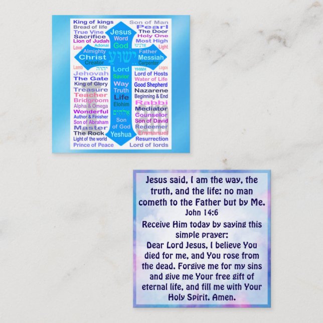Gospel Tract Card Fyrkantigt Visitkort (Fram/baksida)
