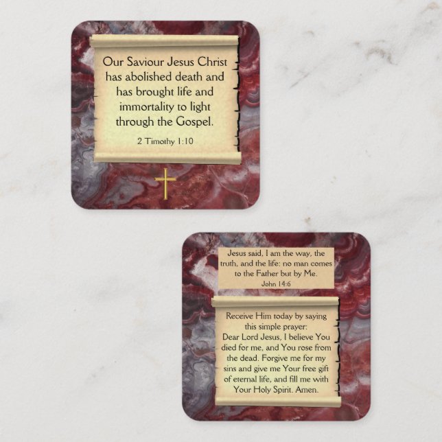 Gospel Tract Card Fyrkantigt Visitkort (Fram/baksida)