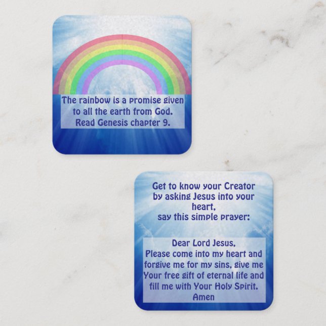 Gospel Tract Card Fyrkantigt Visitkort (Fram/baksida)