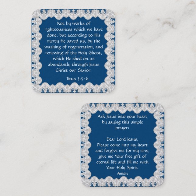 Gospel Tract Card Fyrkantigt Visitkort (Fram/baksida)