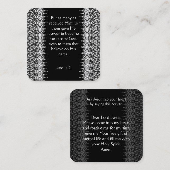 Gospel Tract Card Fyrkantigt Visitkort (Fram/baksida)