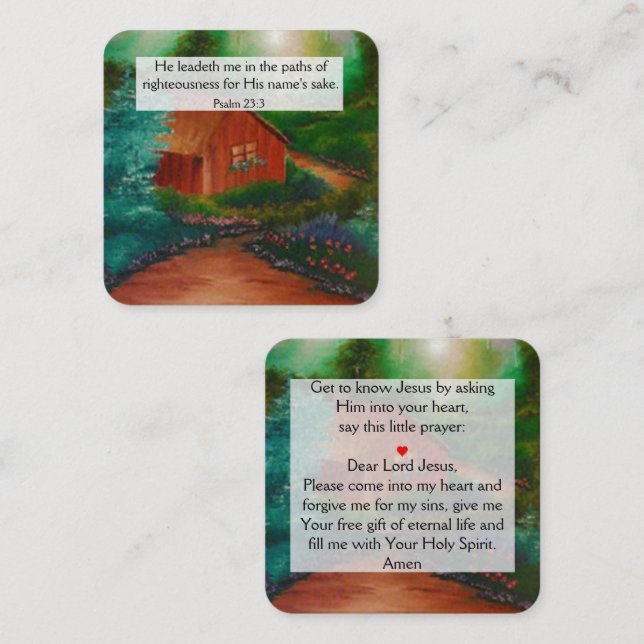 Gospel Tract Card Fyrkantigt Visitkort (Fram/baksida)