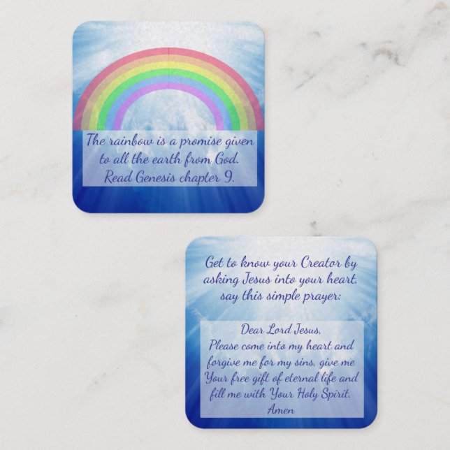 Gospel Tract Card Fyrkantigt Visitkort (Fram/baksida)