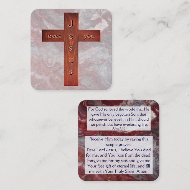 Gospel Tract Card Fyrkantigt Visitkort (Fram/baksida)