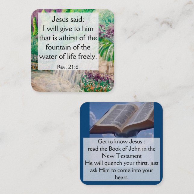 Gospel Tract Card Fyrkantigt Visitkort (Fram/baksida)