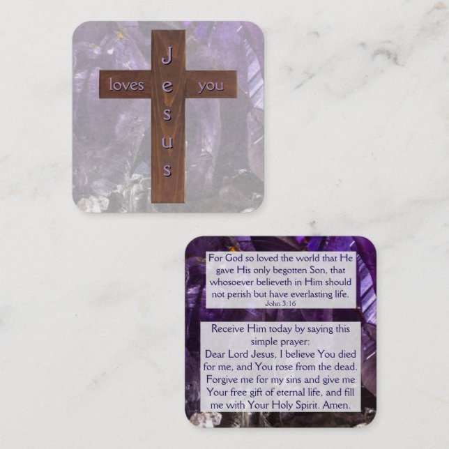 Gospel Tract Card Fyrkantigt Visitkort (Fram/baksida)