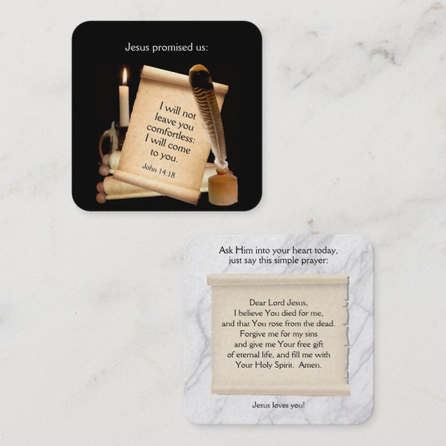 Gospel Tract Card Fyrkantigt Visitkort (Fram/baksida)