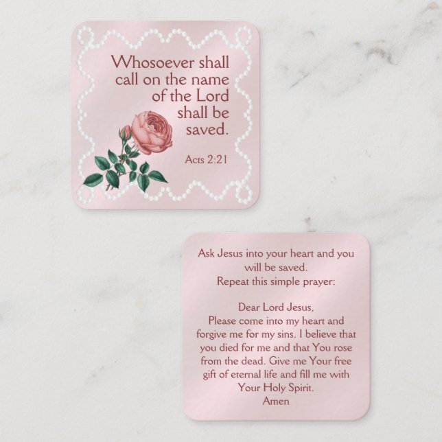 Gospel Tract Card Fyrkantigt Visitkort (Fram/baksida)