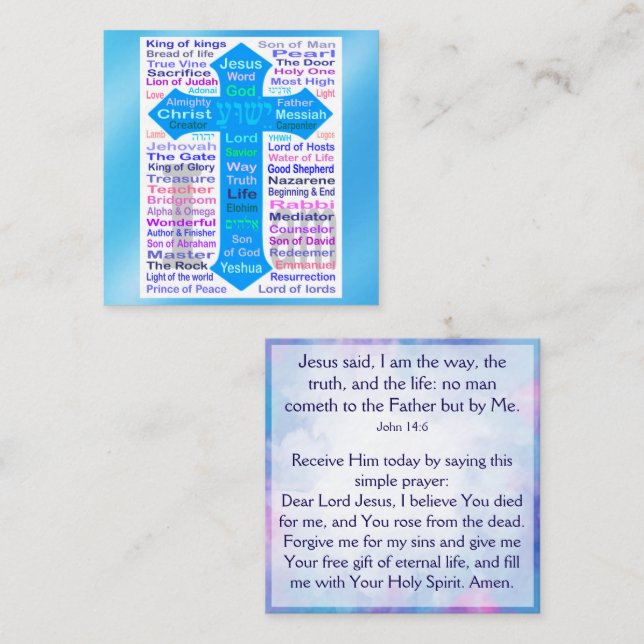 Gospel Tract Card Fyrkantigt Visitkort (Fram/baksida)