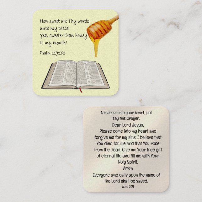 Gospel Tract Card Fyrkantigt Visitkort (Fram/baksida)