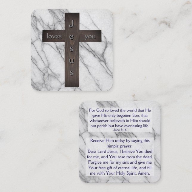 Gospel Tract Card Fyrkantigt Visitkort (Fram/baksida)