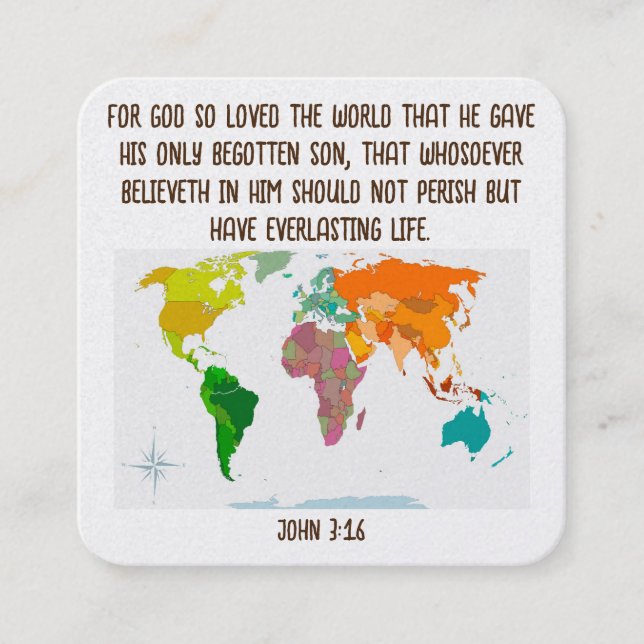 Gospel Tract Card Fyrkantigt Visitkort (Framsida)