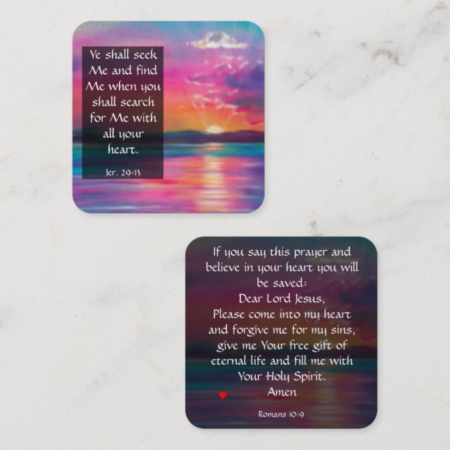 Gospel Tract Card Fyrkantigt Visitkort (Fram/baksida)