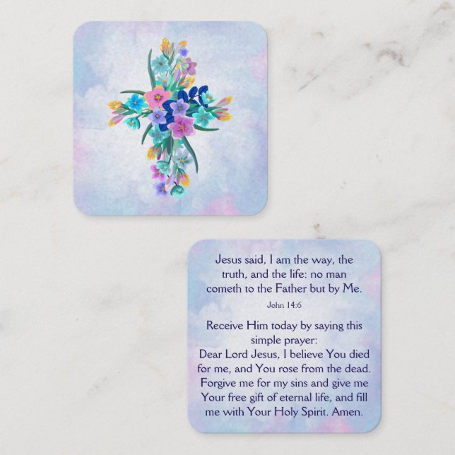 Gospel Tract Card Fyrkantigt Visitkort (Fram/baksida)