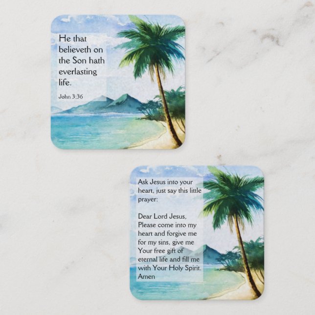 Gospel Tract Card Fyrkantigt Visitkort (Fram/baksida)