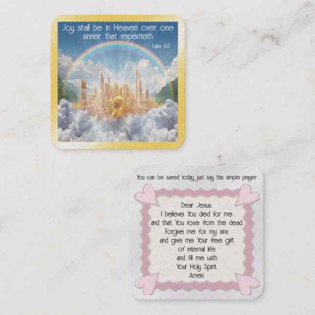 Gospel Tract Card Fyrkantigt Visitkort (Fram/baksida)