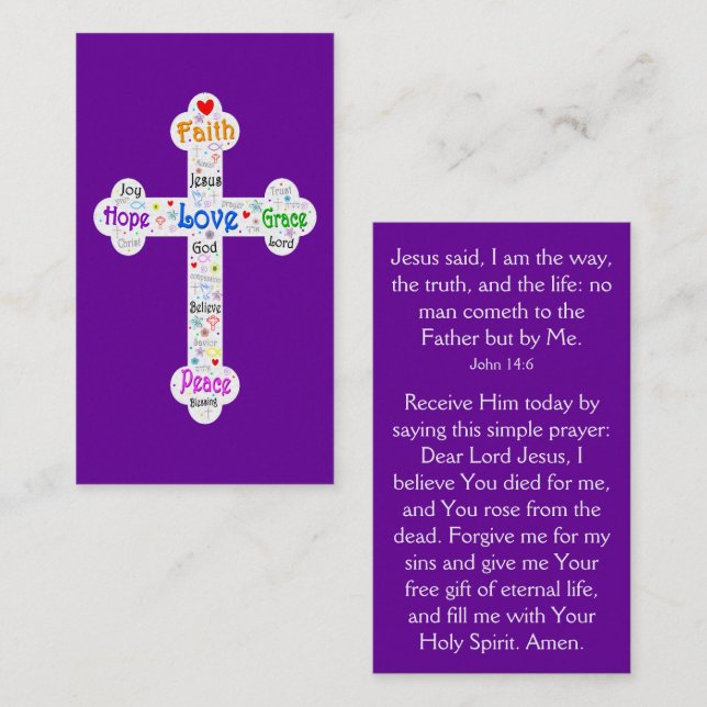 Gospel Tract Card Visitkort (Fram/baksida)