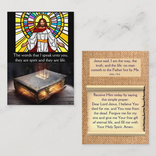 Gospel Tract Card Visitkort (Fram/baksida)