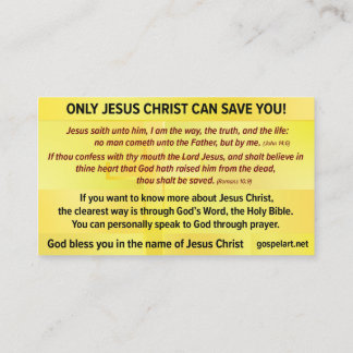 Gospel Tract- English KJV Business Card Visitkort
