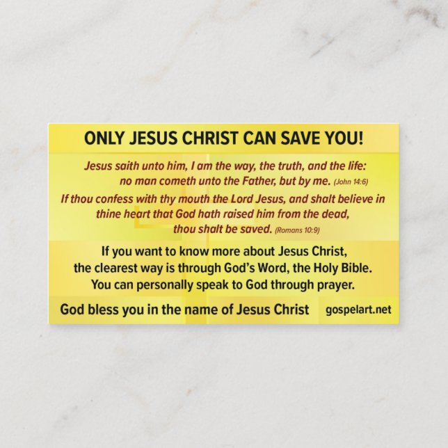 Gospel Tract- English KJV Business Card Visitkort (Baksida)