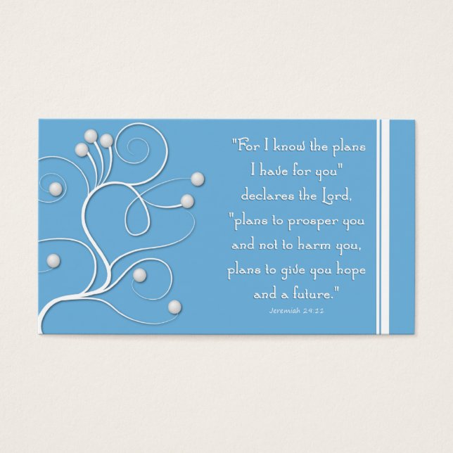 Gospel Tract Plan of Salvation Blue Swirl Visitkort (Framsidan)