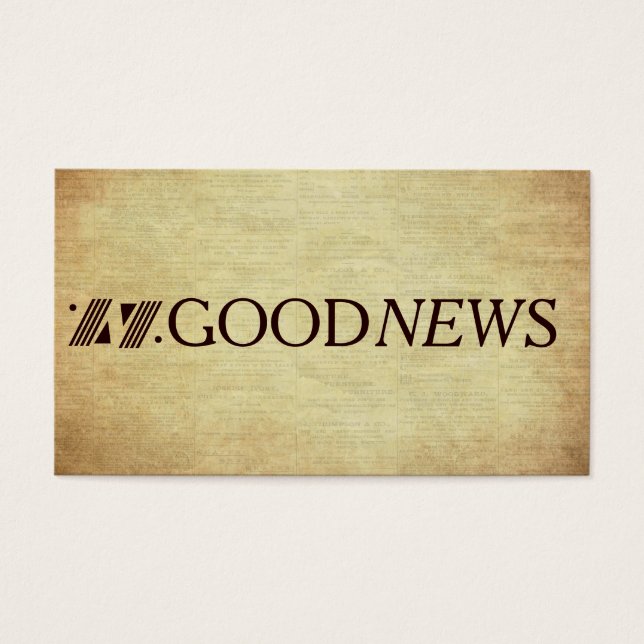 Gospel Tract Plan of Salvation Bra News Visitkort (Framsidan)