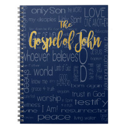 Gospelet av John som är marinblå Anteckningsbok Med Spiral