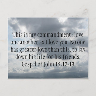 Gospelet John 15:12-13 Vykort