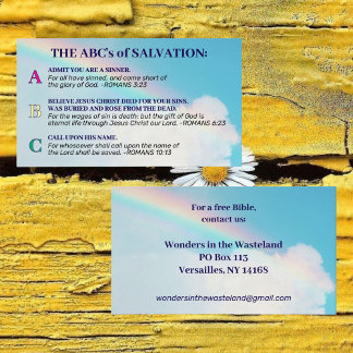 Gospelet KJV Bible Christian Outcome Visitkort