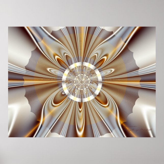 Gossamer Facktal Abstrakt Fine Art Fractal Poster (Framsidan)