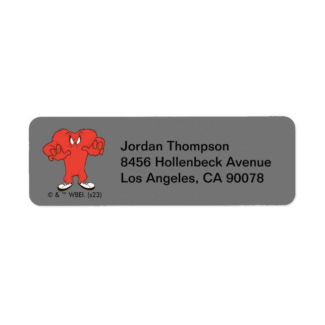 Gossamer Menacing Pose Returadress Etikett (Framsidan)