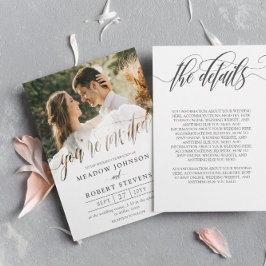 Gossamer Overlay Photo Informal 2 i 1 Bröllop Inbjudningar