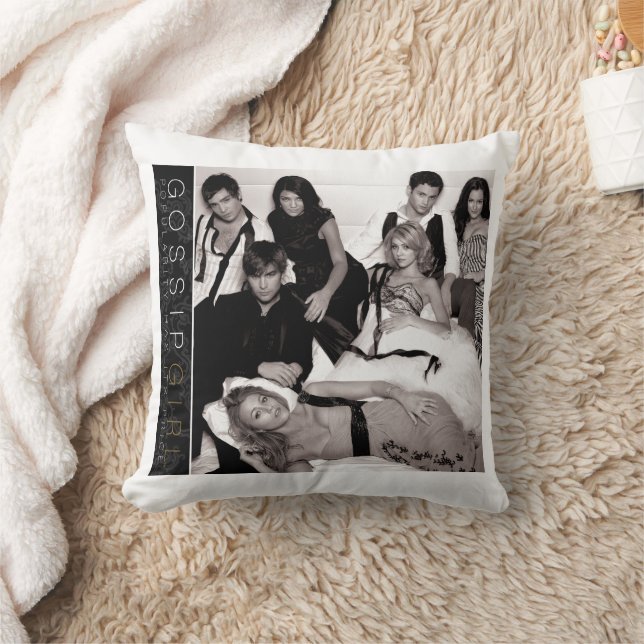 Gossip Girl Black and White Group Graphic Kudde (Filt)