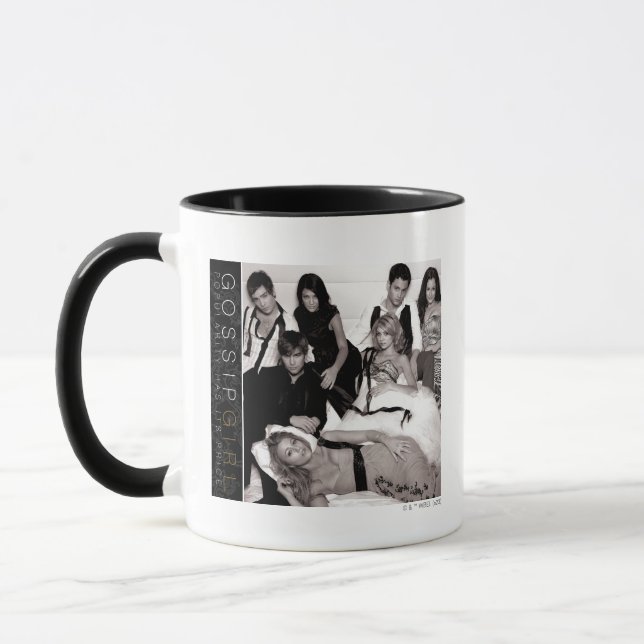 Gossip Girl Black and White Group Graphic Mugg (Vänster)