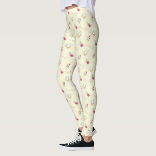 Gossip Girl Lipstick & Parfym Mönster Leggings
