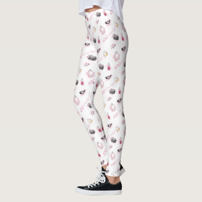 Gossip Girl Makeup Mönster Leggings (Vänster)