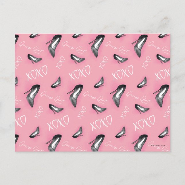 Gossip Girl-mönster för högklackade skor Vykort (Framsida)