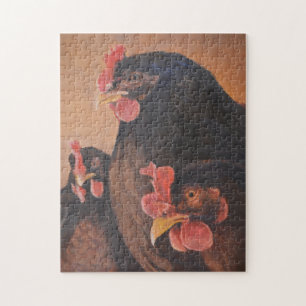 Gossip Girls Chickens Hens Art Pussel