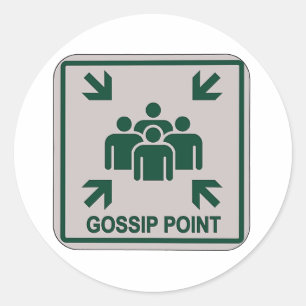 Gossip-punkttecken Runt Klistermärke