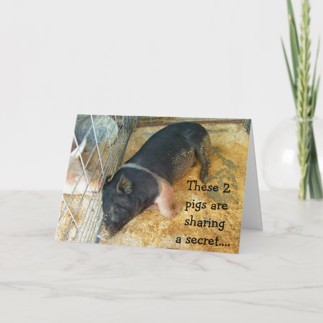 GOSSIPING GRISAR BIRTHDAY HÄLSNING KORT (Framsida)