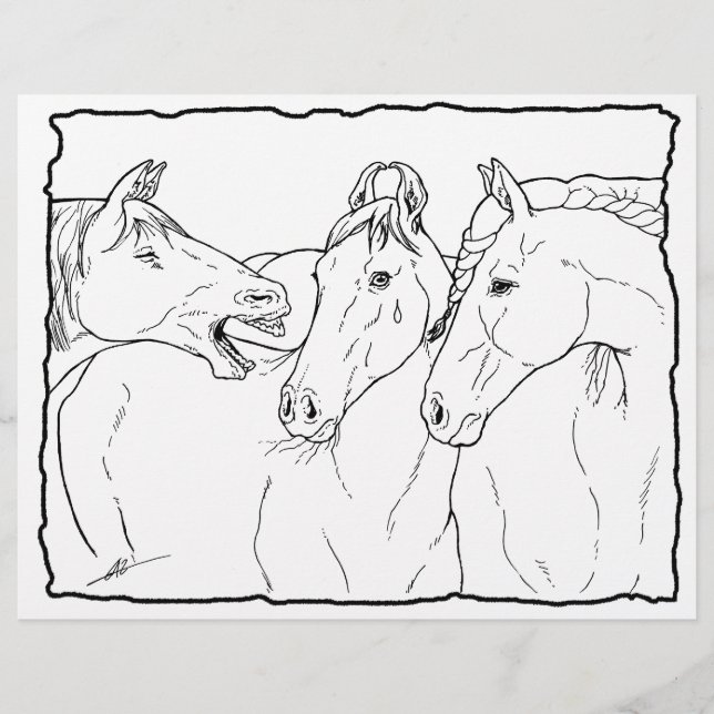 Gossiping Horses - Coloring Page. (Framsida)