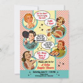 Gossiping Housefru Par Shower Inbjudningar