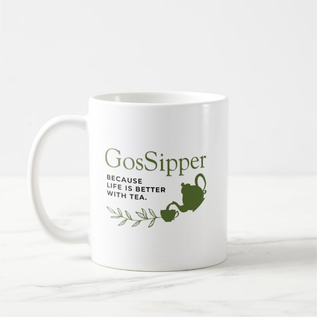 GosSipper Mug – Funny Tea Lover Mug Kaffemugg (Vänster)